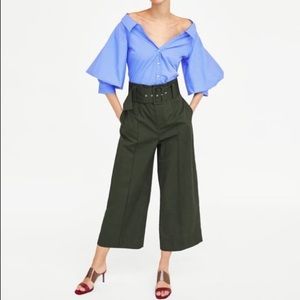 Zara Wide Leg Green Pants
